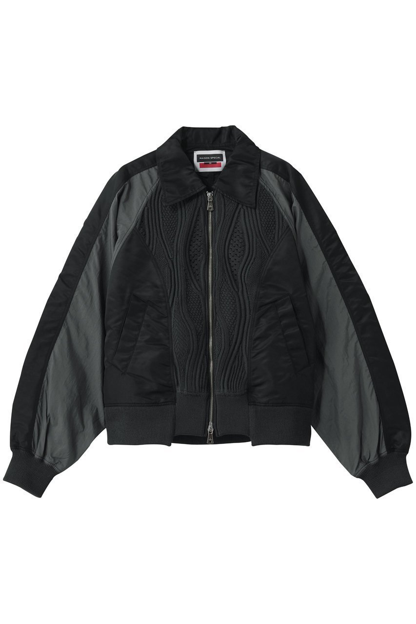 【メゾンスペシャル/MAISON SPECIAL】の【UNISEX】ニットドッキング襟付きブルゾン 大人の最旬トレンドファッション＆コーディネート founy(ファウニー) 　ファッション　Fashion　レディースファッション　Fashion for Women　アウター　Coat / Outerwear Collection　レディースジャケット・軽アウター　Jackets　ブルゾンジャケット・スポーティアウター　Blouson Jackets　ユニセックス　Unisex, Genderless　アクリル　Acrylic Material　シンプル　Simple, Minimal　ジャケット　Jacket, Outerwear　ドッキング　Docking, Mixed Material　ブルゾン　Blouson, Bomber Jacket　 other-1|ID: prp329100004876208 ipo3291000000036897729