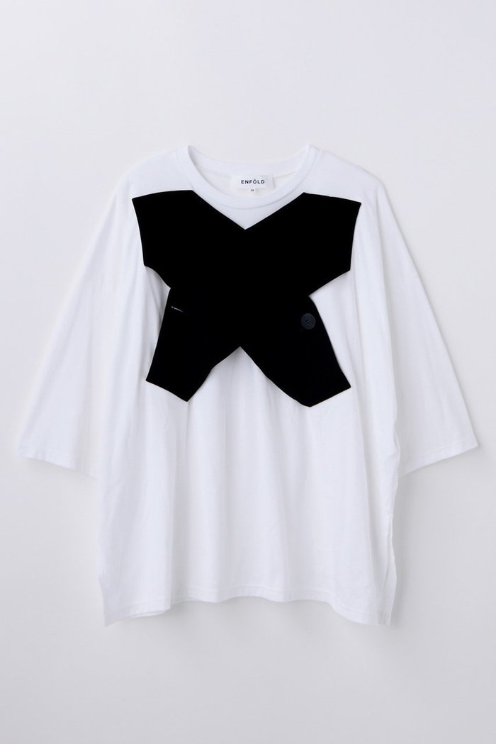 【エンフォルド/ENFOLD】の【3/20 12:00販売開始】CROSS VEST T-SHIRT インテリア・キッズ・メンズ・レディースファッション・服の通販 founy(ファニー) https://founy.com/ ファッション Fashion レディースファッション Fashion for Women アウター Coat / Outerwear Collection トップス・カットソー Cut & Sew Tops シャツ・ブラウス・オフィスカジュアル Elegant Blouses & Button-Ups ロングTシャツ・Tシャツ Longline T-Shirts & Tees ベスト&ジレ / 重ね着スタイル Vests & Gilets カットソー・ベーシックTシャツ Cut-and-Sewn Tops / Stretch Tees & Basics ショート Short, Short Length スリーブ Sleeve, Long Sleeve / Short Sleeve セットアップ Set-Up, Coordinated Outfit ダブル Double, Double-Breasted ドッキング Docking, Mixed Material フォーマル Formal, Dressy ベスト Vest, Waistcoat 新作・新入荷 New Arrivals / New In |ID: prp329100004876216 ipo3291000000036370200