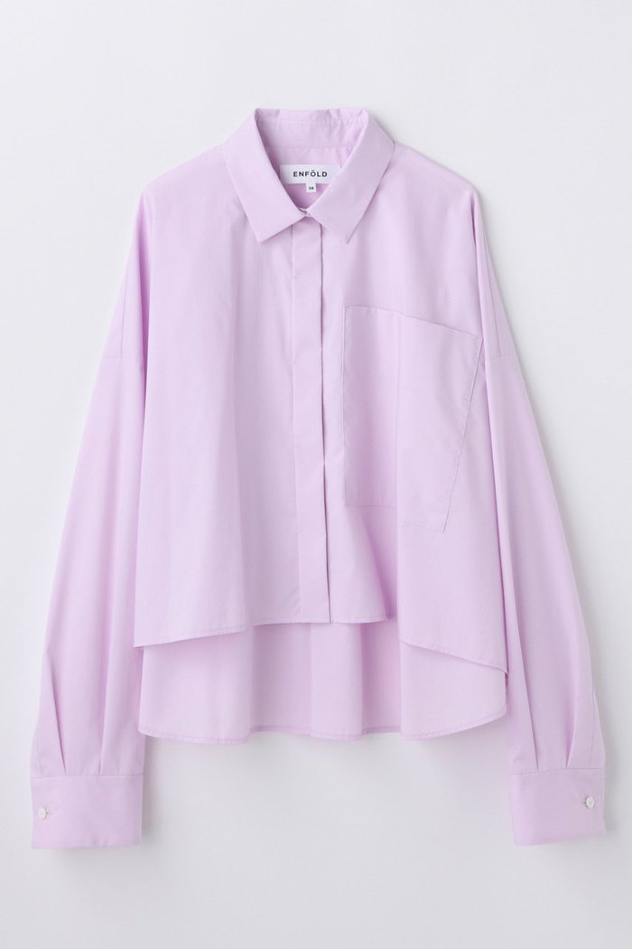 【エンフォルド/ENFOLD】のJUST-LENGTH SHIRT インテリア・キッズ・メンズ・レディースファッション・服の通販 founy(ファニー) https://founy.com/ ファッション Fashion レディースファッション Fashion for Women トップス・カットソー Cut & Sew Tops シャツ・ブラウス・オフィスカジュアル Elegant Blouses & Button-Ups ストレッチ Stretch, Stretchy Fabric スリーブ Sleeve, Long Sleeve / Short Sleeve セットアップ Set-Up, Coordinated Outfit タフタ Taffeta, Structured Fabric バランス Balance, Style Balance ロング Long, Long-Length ワイド Wide, Wide Fit 新作・新入荷 New Arrivals / New In 羽織 Haori, Light Jacket |ID: prp329100004876223 ipo3291000000036370239