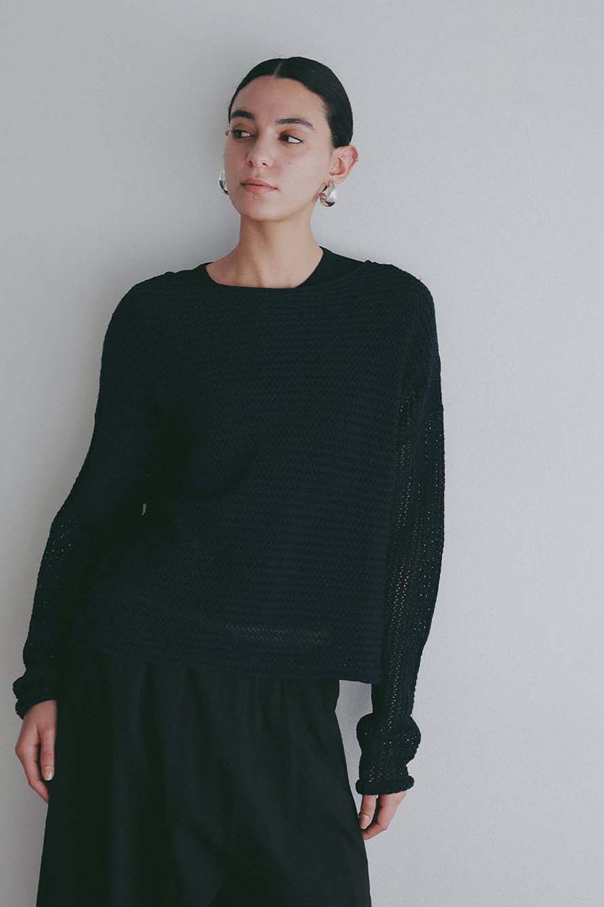 【ハー/HER.】の【3/19 12:00販売開始】ニットメッシュプルオーバー 人気、トレンドファッション・服の通販 founy(ファニー) 　ファッション　Fashion　レディースファッション　Fashion for Women　トップス・カットソー　Cut & Sew Tops　ニット　Knit Tops & Sweaters　カジュアルプルオーバー・ニットトップス　Pullovers & Knit Tops / Casual Pullovers　インナー　Innerwear　ボトム　Bottoms, Lower Wear　ボーダー　Border, Stripe　メッシュ　Mesh, Net Fabric　新作・新入荷　New Arrivals / New In　other-5|ID: prp329100004876228 ipo3291000000036370286