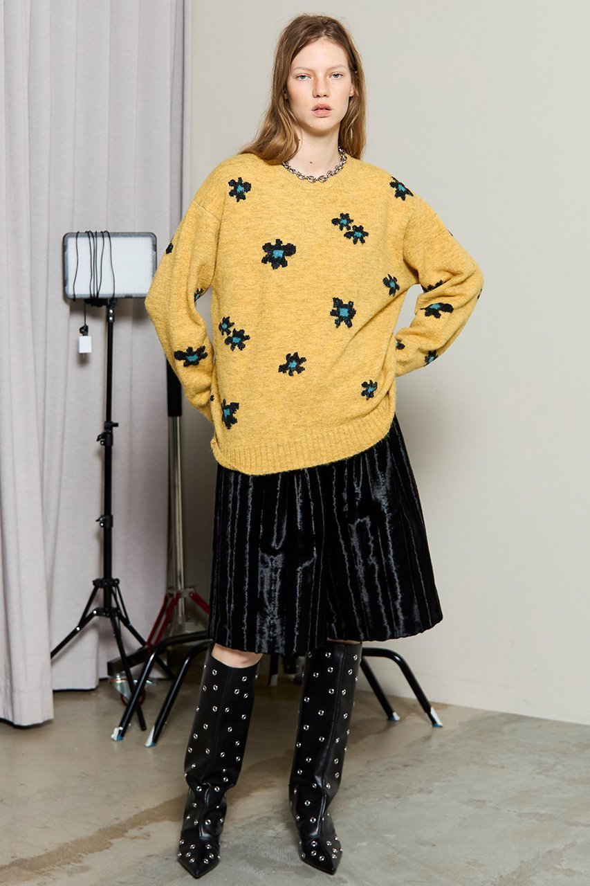 【メゾンスペシャル/MAISON SPECIAL】のMany Flower Knit Pullover/メニーフラワーニットプルオーバー 大人の最旬トレンドファッション＆コーディネート founy(ファウニー) 　ファッション　Fashion　レディースファッション　Fashion for Women　トップス・カットソー　Cut & Sew Tops　ニット　Knit Tops & Sweaters　カジュアルプルオーバー・ニットトップス　Pullovers & Knit Tops / Casual Pullovers　スラックス　Slacks, Dress Pants　デニム　Denim, Jeans Material　リラックス　Relax, Relaxed Fit　A/W・秋冬　Autumn/Winter　other-6|ID: prp329100004876248 ipo3291000000036371394