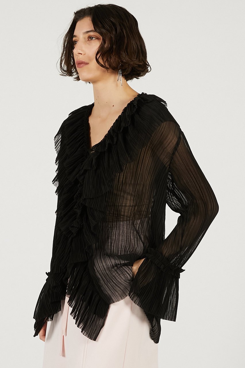 【プランク プロジェクト/PRANK PROJECT】のクレープシフォンチュニック 人気、トレンドファッション・服の通販 founy(ファニー) 　ファッション　Fashion　レディースファッション　Fashion for Women　ワンピース　Dresses　チュニック　Tunic Tops & Dresses　エアリー　Airy Texture　シフォン　Chiffon, Lightweight Fabric　チュニック　Tunic, Long Top　ドレープ　Drape, Draping Fabric　フェミニン　Feminine, Girly　フロント　Front, Front Design　プリーツ　Pleats, Pleated　リボン　Ribbon, Bow　再入荷　Restock / Back in Stock　other-7|ID: prp329100004876285 ipo3291000000036371740