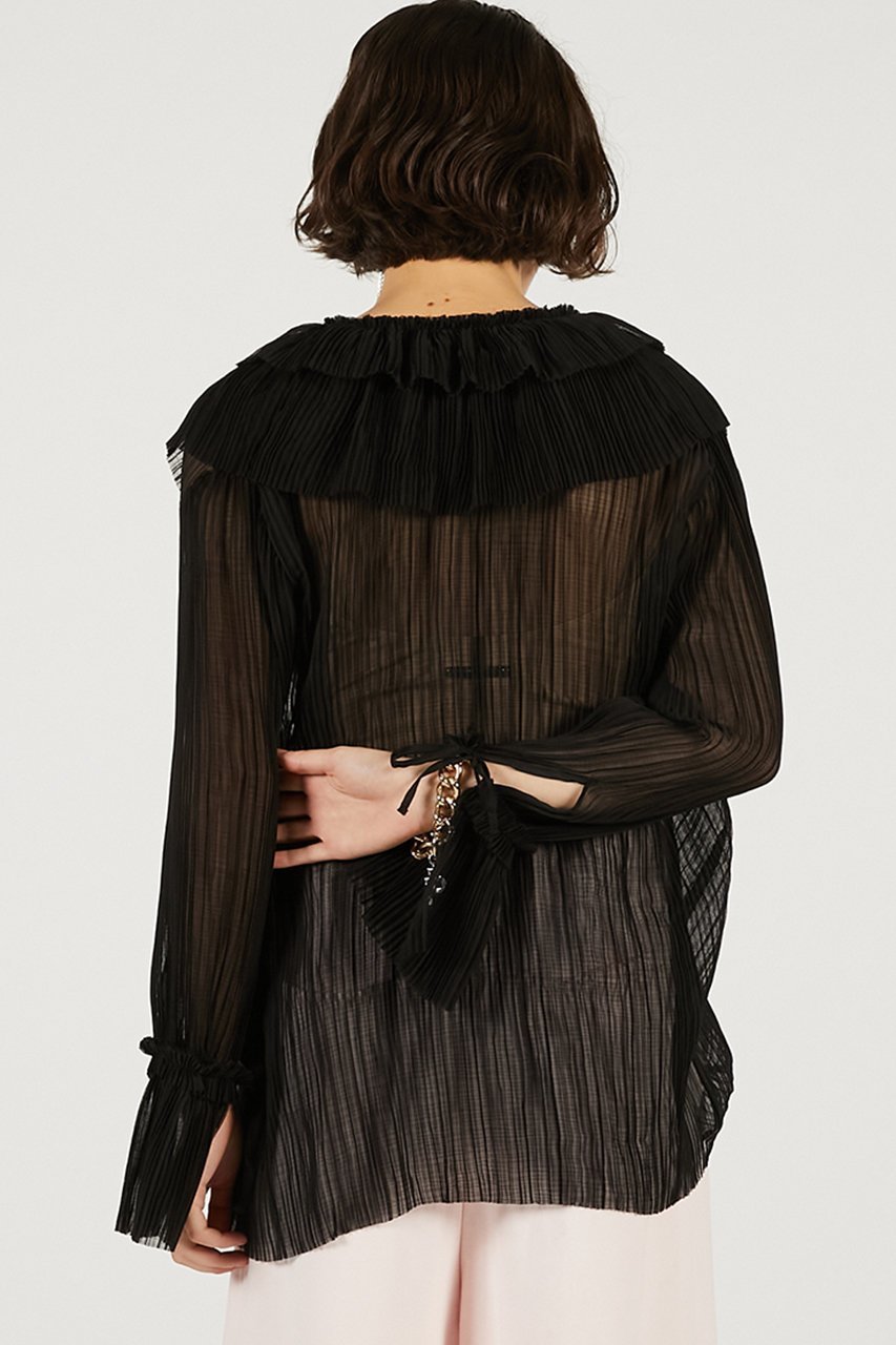 【プランク プロジェクト/PRANK PROJECT】のクレープシフォンチュニック 人気、トレンドファッション・服の通販 founy(ファニー) 　ファッション　Fashion　レディースファッション　Fashion for Women　ワンピース　Dresses　チュニック　Tunic Tops & Dresses　エアリー　Airy Texture　シフォン　Chiffon, Lightweight Fabric　チュニック　Tunic, Long Top　ドレープ　Drape, Draping Fabric　フェミニン　Feminine, Girly　フロント　Front, Front Design　プリーツ　Pleats, Pleated　リボン　Ribbon, Bow　再入荷　Restock / Back in Stock　other-8|ID: prp329100004876285 ipo3291000000036371742