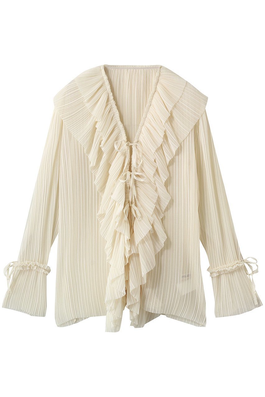 【プランク プロジェクト/PRANK PROJECT】のクレープシフォンチュニック インテリア・キッズ・メンズ・レディースファッション・服の通販 founy(ファニー) 　ファッション　Fashion　レディースファッション　Fashion for Women　ワンピース　Dresses　チュニック　Tunic Tops & Dresses　エアリー　Airy Texture　シフォン　Chiffon, Lightweight Fabric　チュニック　Tunic, Long Top　ドレープ　Drape, Draping Fabric　フェミニン　Feminine, Girly　フロント　Front, Front Design　プリーツ　Pleats, Pleated　リボン　Ribbon, Bow　再入荷　Restock / Back in Stock　IVR(アイボリー)|ID: prp329100004876286 ipo3291000000036371728