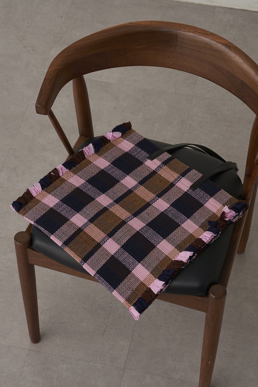 【ガリャルダガランテ/GALLARDAGALANTE】の【Jhuri Shate】ラグトート インテリア・キッズ・メンズ・レディースファッション・服の通販 founy(ファニー) 　ファッション　Fashion　レディースファッション　Fashion for Women　バッグ　Bags　キャップ&ハット　Hats & Caps　ジュート　Jute, Natural Fiber　チェック　Check, Plaid, Tartan　フリンジ　Fringe, Tassel　新作・新入荷　New Arrivals / New In　ピンク|ID: prp329100004876304 ipo3291000000036371883