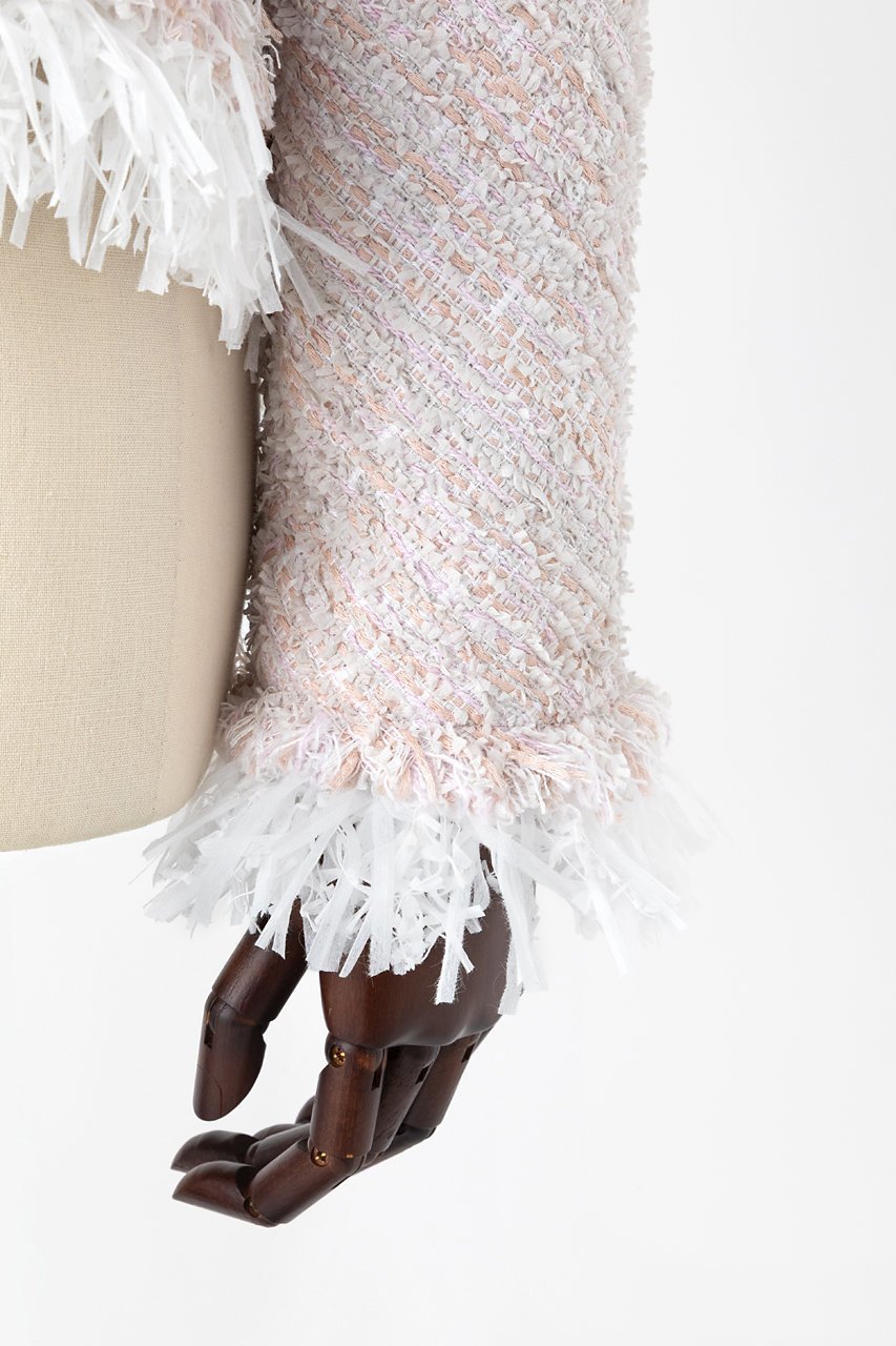 【オーヴィル/EAUVIRE】のツイードフリンジジャケット 人気、トレンドファッション・服の通販 founy(ファニー) 　ファッション　Fashion　レディースファッション　Fashion for Women　アウター　Coat / Outerwear Collection　レディースジャケット・軽アウター　Jackets　おすすめ　Recommended / Our Picks　ジャケット　Jacket, Outerwear　ツイード　Twill, Twill Weave　デニム　Denim, Jeans Material　バイアス　Bias, Diagonal Cut　フリンジ　Fringe, Tassel　ペーパー　Paper, Kraft Paper　リボン　Ribbon, Bow　エレガント 上品　Elegant　other-5|ID: prp329100004876307 ipo3291000000036371918