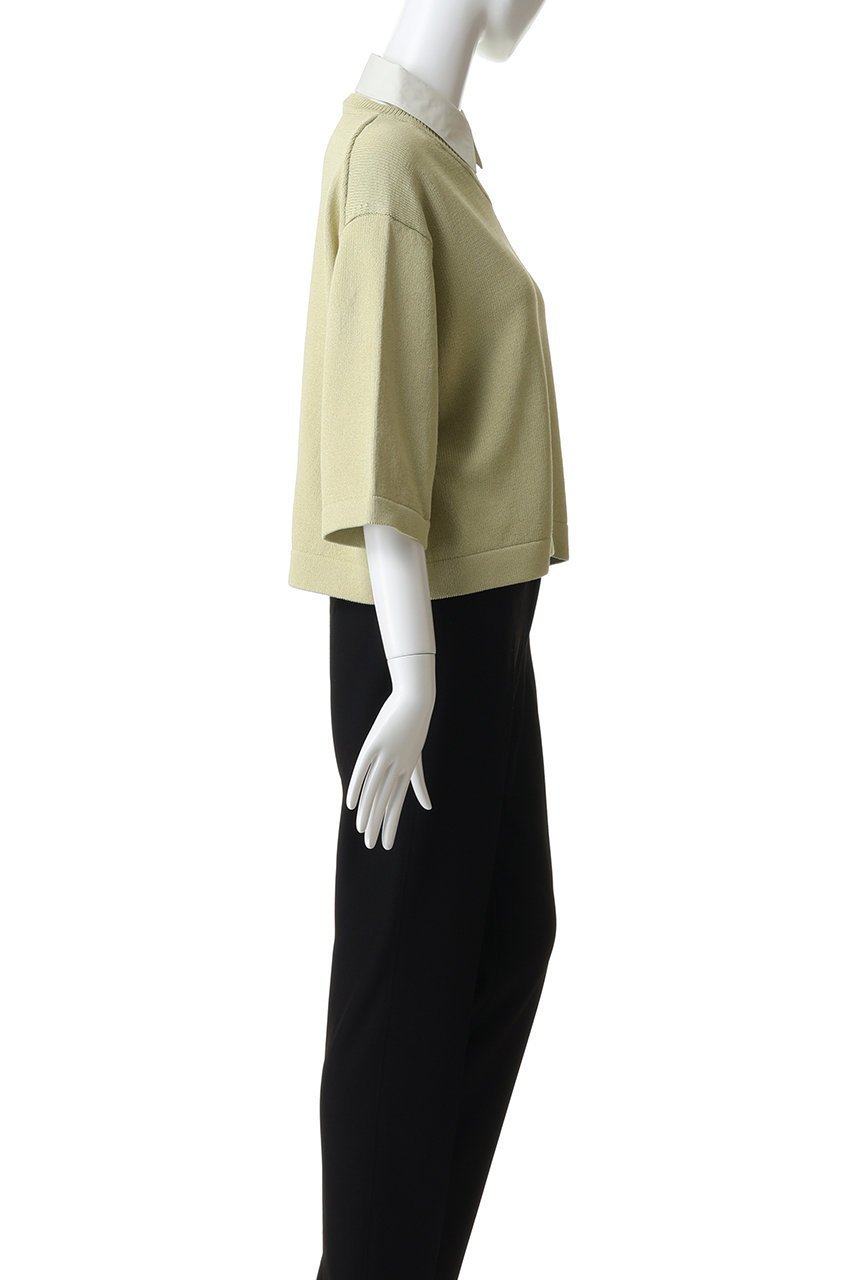 【エブール/ebure】のソフトコットンコード シャツレイヤードニットプルオーバー 人気、トレンドファッション・服の通販 founy(ファニー) 　ファッション　Fashion　レディースファッション　Fashion for Women　トップス・カットソー　Cut & Sew Tops　ニット　Knit Tops & Sweaters　シャツ・ブラウス・オフィスカジュアル　Elegant Blouses & Button-Ups　カジュアルプルオーバー・ニットトップス　Pullovers & Knit Tops / Casual Pullovers　おすすめ　Recommended / Our Picks　インナー　Innerwear　ヘムライン　Hemline, Bottom Cut　長袖　Long Sleeve, Full Sleeve　other-3|ID: prp329100004876311 ipo3291000000036371945