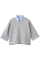 【エブール/ebure】のソフトコットンコード シャツレイヤードニットプルオーバー 人気、トレンドファッション・服の通販 founy(ファニー) ファッション Fashion レディースファッション Fashion for Women トップス・カットソー Cut & Sew Tops ニット Knit Tops & Sweaters シャツ・ブラウス・オフィスカジュアル Elegant Blouses & Button-Ups カジュアルプルオーバー・ニットトップス Pullovers & Knit Tops / Casual Pullovers おすすめ Recommended / Our Picks インナー Innerwear ヘムライン Hemline, Bottom Cut 長袖 Long Sleeve, Full Sleeve thumbnail ライトグレー|ID: prp329100004876312 ipo3291000000036371942