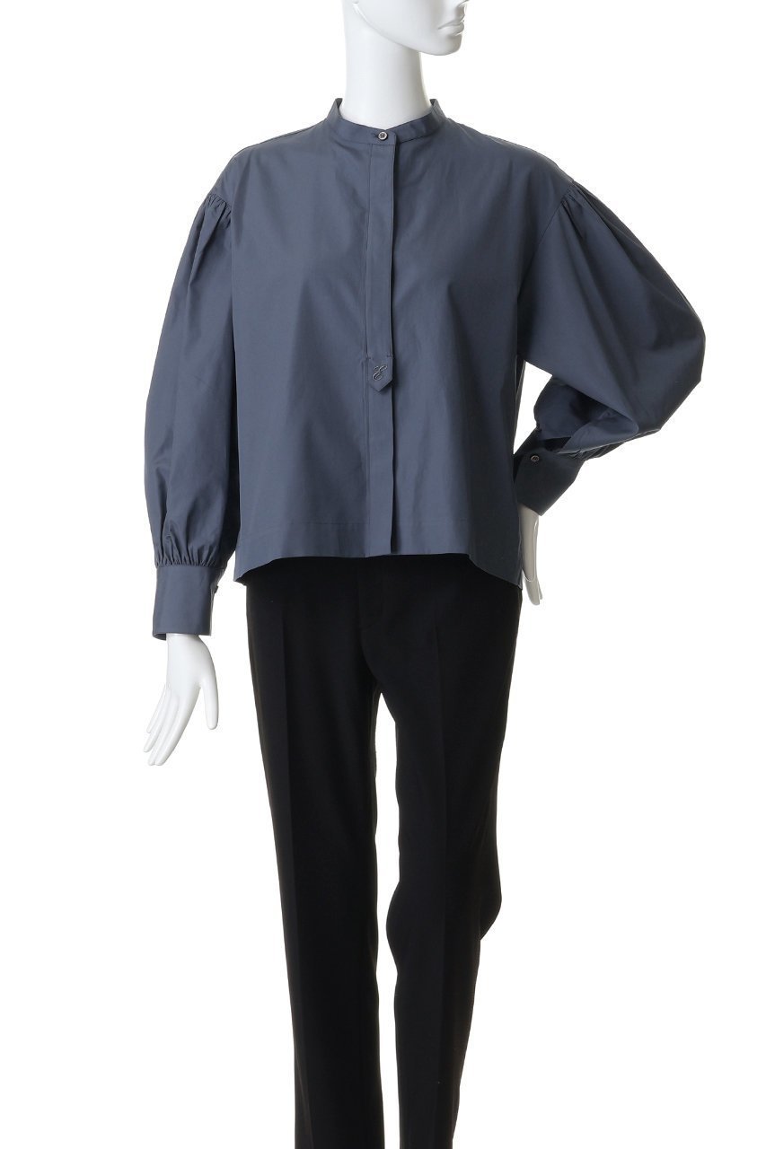 【エブール/ebure】のジェームスコットン バンドカラー長袖シャツ 人気、トレンドファッション・服の通販 founy(ファニー) 　ファッション　Fashion　レディースファッション　Fashion for Women　トップス・カットソー　Cut & Sew Tops　シャツ・ブラウス・オフィスカジュアル　Elegant Blouses & Button-Ups　イタリア　Italy　ギャザー　Gathered, Ruffled　シルク　Silk, 100% Silk　シルケット　Silket, Silky Cotton　スリーブ　Sleeve, Long Sleeve / Short Sleeve　フラット　Flat, Flat Shoes　ロング　Long, Long-Length　エレガント 上品　Elegant　長袖　Long Sleeve, Full Sleeve　other-2|ID: prp329100004876313 ipo3291000000036371962