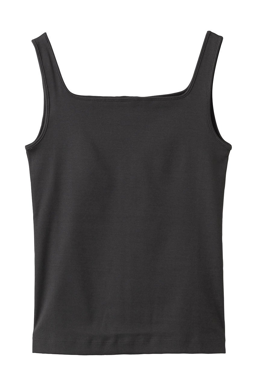 【エブール/ebure】のコットンフライス スクエアネックキャミソール インテリア・キッズ・メンズ・レディースファッション・服の通販 founy(ファニー) 　ファッション　Fashion　レディースファッション　Fashion for Women　トップス・カットソー　Cut & Sew Tops　キャミソール&ノースリーブ　Camisoles & Sleeveless Tops　シャツ・ブラウス・オフィスカジュアル　Elegant Blouses & Button-Ups　ロングTシャツ・Tシャツ　Longline T-Shirts & Tees　カットソー・ベーシックTシャツ　Cut-and-Sewn Tops / Stretch Tees & Basics　インナー　Innerwear　キャミソール　Camisole, Spaghetti Strap Top　シルケット　Silket, Silky Cotton　スクエア　Square, Square Shape　タンク　Tank Top, Sleeveless Top　チャコールグレー|ID: prp329100004876347 ipo3291000000036372245