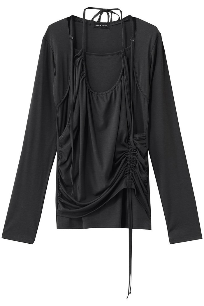 【メゾンスペシャル/MAISON SPECIAL】のHalter Neck Layered Tops/ホルターネックレイヤードトップス インテリア・キッズ・メンズ・レディースファッション・服の通販 founy(ファニー) https://founy.com/ ファッション Fashion レディースファッション Fashion for Women トップス・カットソー Cut & Sew Tops シャツ・ブラウス・オフィスカジュアル Elegant Blouses & Button-Ups ロングTシャツ・Tシャツ Longline T-Shirts & Tees カットソー・ベーシックTシャツ Cut-and-Sewn Tops / Stretch Tees & Basics おすすめ Recommended / Our Picks カーディガン Cardigan, Knitwear ジャケット Jacket, Outerwear スリーブ Sleeve, Long Sleeve / Short Sleeve フェミニン Feminine, Girly ロング Long, Long-Length |ID: prp329100004876366 ipo3291000000036372390