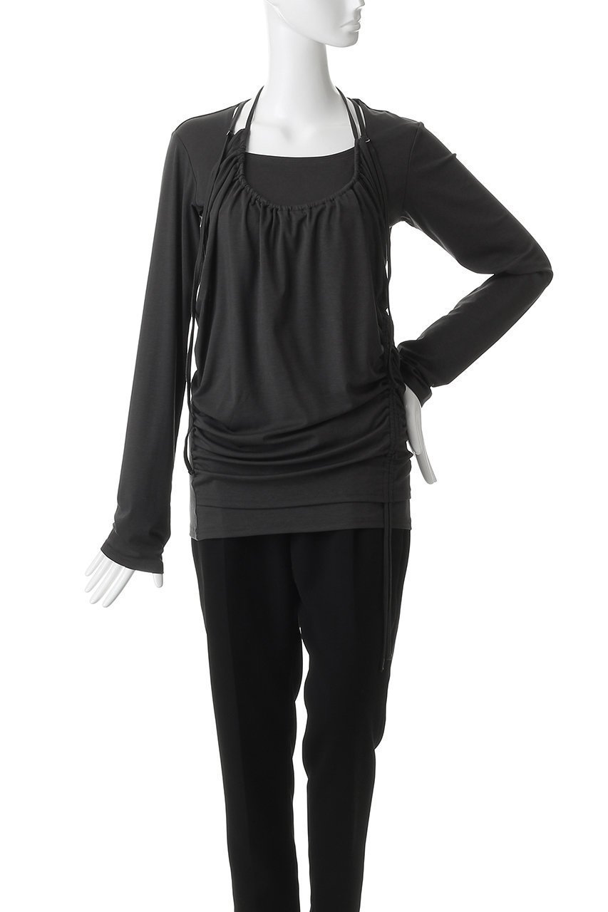 【メゾンスペシャル/MAISON SPECIAL】のHalter Neck Layered Tops/ホルターネックレイヤードトップス 人気、トレンドファッション・服の通販 founy(ファニー) 　ファッション　Fashion　レディースファッション　Fashion for Women　トップス・カットソー　Cut & Sew Tops　シャツ・ブラウス・オフィスカジュアル　Elegant Blouses & Button-Ups　ロングTシャツ・Tシャツ　Longline T-Shirts & Tees　カットソー・ベーシックTシャツ　Cut-and-Sewn Tops / Stretch Tees & Basics　おすすめ　Recommended / Our Picks　カーディガン　Cardigan, Knitwear　ジャケット　Jacket, Outerwear　スリーブ　Sleeve, Long Sleeve / Short Sleeve　フェミニン　Feminine, Girly　ロング　Long, Long-Length　other-6|ID: prp329100004876366 ipo3291000000036372408