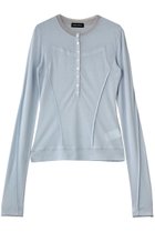 【メゾンスペシャル/MAISON SPECIAL】のHenley Neck Top/ヘンリーネックシアートップ 人気、トレンドファッション・服の通販 founy(ファニー) ファッション Fashion レディースファッション Fashion for Women トップス・カットソー Cut & Sew Tops シャツ・ブラウス・オフィスカジュアル Elegant Blouses & Button-Ups ロングTシャツ・Tシャツ Longline T-Shirts & Tees カットソー・ベーシックTシャツ Cut-and-Sewn Tops / Stretch Tees & Basics クラシック Classic, Timeless Style コンパクト Compact, Small Size シアー Sheer, See-Through スリーブ Sleeve, Long Sleeve / Short Sleeve ロング Long, Long-Length 再入荷 Restock / Back in Stock thumbnail BLU(ブルー)|ID: prp329100004876368 ipo3291000000036372422