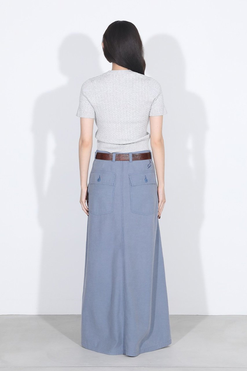 【マディソンブルー/MADISONBLUE】のFATIGUE PANEL FLARE LONG SK L.oz BS ファティーグロングスカート 人気、トレンドファッション・服の通販 founy(ファニー) 　ファッション　Fashion　レディースファッション　Fashion for Women　スカート　Skirts　ロングスカート　Long Skirts / Maxi & Midi Skirts　サテン　Satin, Glossy Fabric　ストーン　Stone, Gem-Like　フレア　Flare, Flared　ロング　Long, Long-Length　軽量　Lightweight, Ultra Light　other-8|ID: prp329100004876370 ipo3291000000036372454