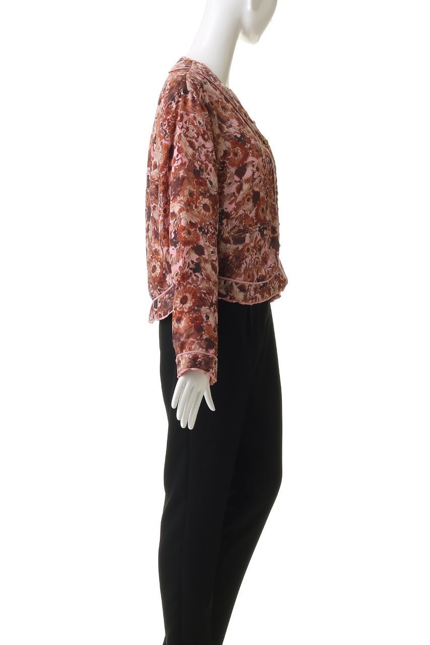 【ルール ロジェット/leur logette】のリバーシブルフラワープリントキュプラジャケット 人気、トレンドファッション・服の通販 founy(ファニー) 　ファッション　Fashion　レディースファッション　Fashion for Women　アウター　Coat / Outerwear Collection　レディースジャケット・軽アウター　Jackets　ギャザー　Gathered, Ruffled　ジャケット　Jacket, Outerwear　トリミング　Trimming, Decorative Edge　フラワー　Flower, Floral　プリント　Print, Printed Pattern　リバーシブル　Reversible, Two-Sided　無地　Plain, Solid Color　other-3|ID: prp329100004876382 ipo3291000000036372550