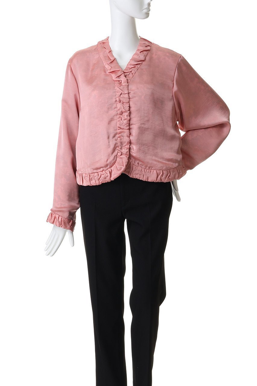 【ルール ロジェット/leur logette】のリバーシブルフラワープリントキュプラジャケット 人気、トレンドファッション・服の通販 founy(ファニー) 　ファッション　Fashion　レディースファッション　Fashion for Women　アウター　Coat / Outerwear Collection　レディースジャケット・軽アウター　Jackets　ギャザー　Gathered, Ruffled　ジャケット　Jacket, Outerwear　トリミング　Trimming, Decorative Edge　フラワー　Flower, Floral　プリント　Print, Printed Pattern　リバーシブル　Reversible, Two-Sided　無地　Plain, Solid Color　other-7|ID: prp329100004876382 ipo3291000000036372558