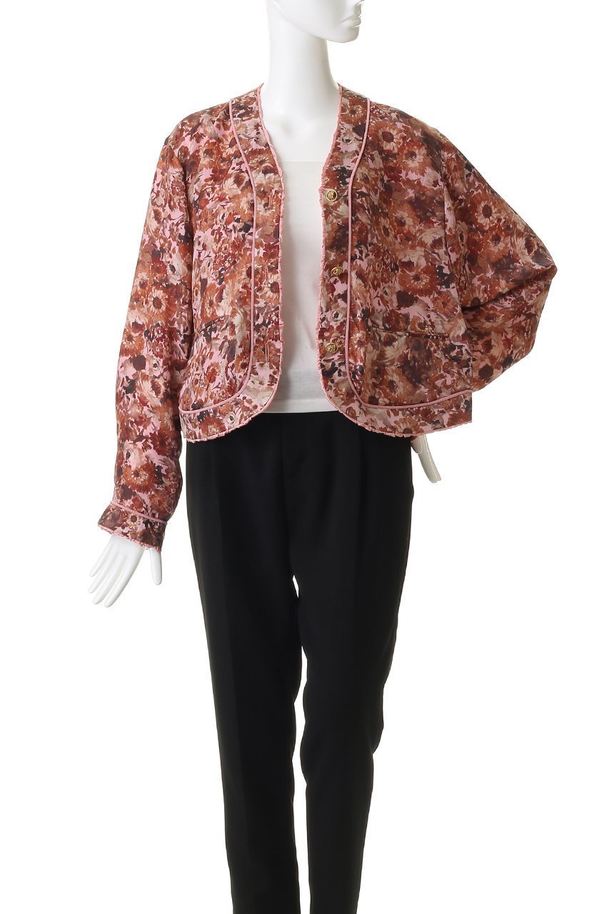 【ルール ロジェット/leur logette】のリバーシブルフラワープリントキュプラジャケット 人気、トレンドファッション・服の通販 founy(ファニー) 　ファッション　Fashion　レディースファッション　Fashion for Women　アウター　Coat / Outerwear Collection　レディースジャケット・軽アウター　Jackets　ギャザー　Gathered, Ruffled　ジャケット　Jacket, Outerwear　トリミング　Trimming, Decorative Edge　フラワー　Flower, Floral　プリント　Print, Printed Pattern　リバーシブル　Reversible, Two-Sided　無地　Plain, Solid Color　other-8|ID: prp329100004876382 ipo3291000000036372560