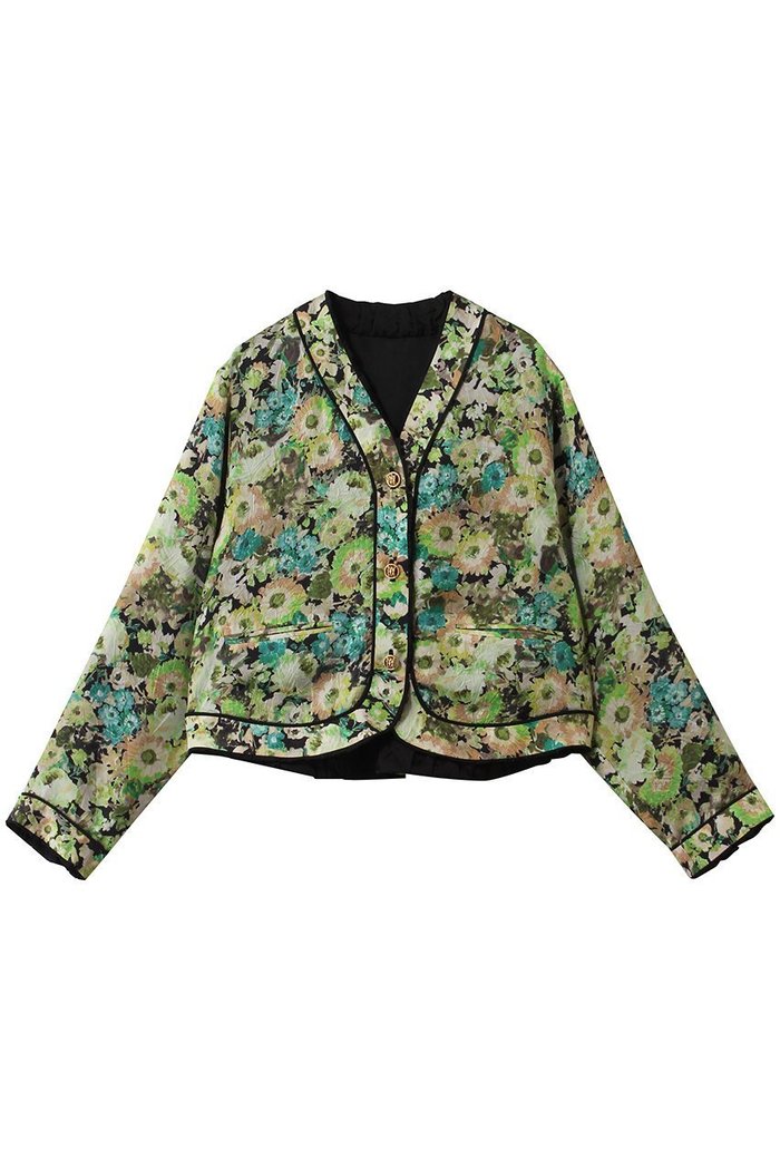 【ルール ロジェット/leur logette】のリバーシブルフラワープリントキュプラジャケット インテリア・キッズ・メンズ・レディースファッション・服の通販 founy(ファニー) https://founy.com/ ファッション Fashion レディースファッション Fashion for Women アウター Coat / Outerwear Collection レディースジャケット・軽アウター Jackets ギャザー Gathered, Ruffled ジャケット Jacket, Outerwear トリミング Trimming, Decorative Edge フラワー Flower, Floral プリント Print, Printed Pattern リバーシブル Reversible, Two-Sided 無地 Plain, Solid Color |ID: prp329100004876382 ipo3291000000036755518