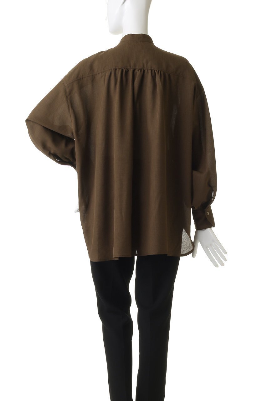 【フローレント/FLORENT】のリネンライクツイル バンドカラーシャツ 人気、トレンドファッション・服の通販 founy(ファニー) 　ファッション　Fashion　レディースファッション　Fashion for Women　トップス・カットソー　Cut & Sew Tops　シャツ・ブラウス・オフィスカジュアル　Elegant Blouses & Button-Ups　スリーブ　Sleeve, Long Sleeve / Short Sleeve　ドレープ　Drape, Draping Fabric　ファブリック　Fabric, Textile　ロング　Long, Long-Length　エレガント 上品　Elegant　ビジネス 仕事 通勤　Business / Work / Commuting　other-4|ID: prp329100004876383 ipo3291000000036372571