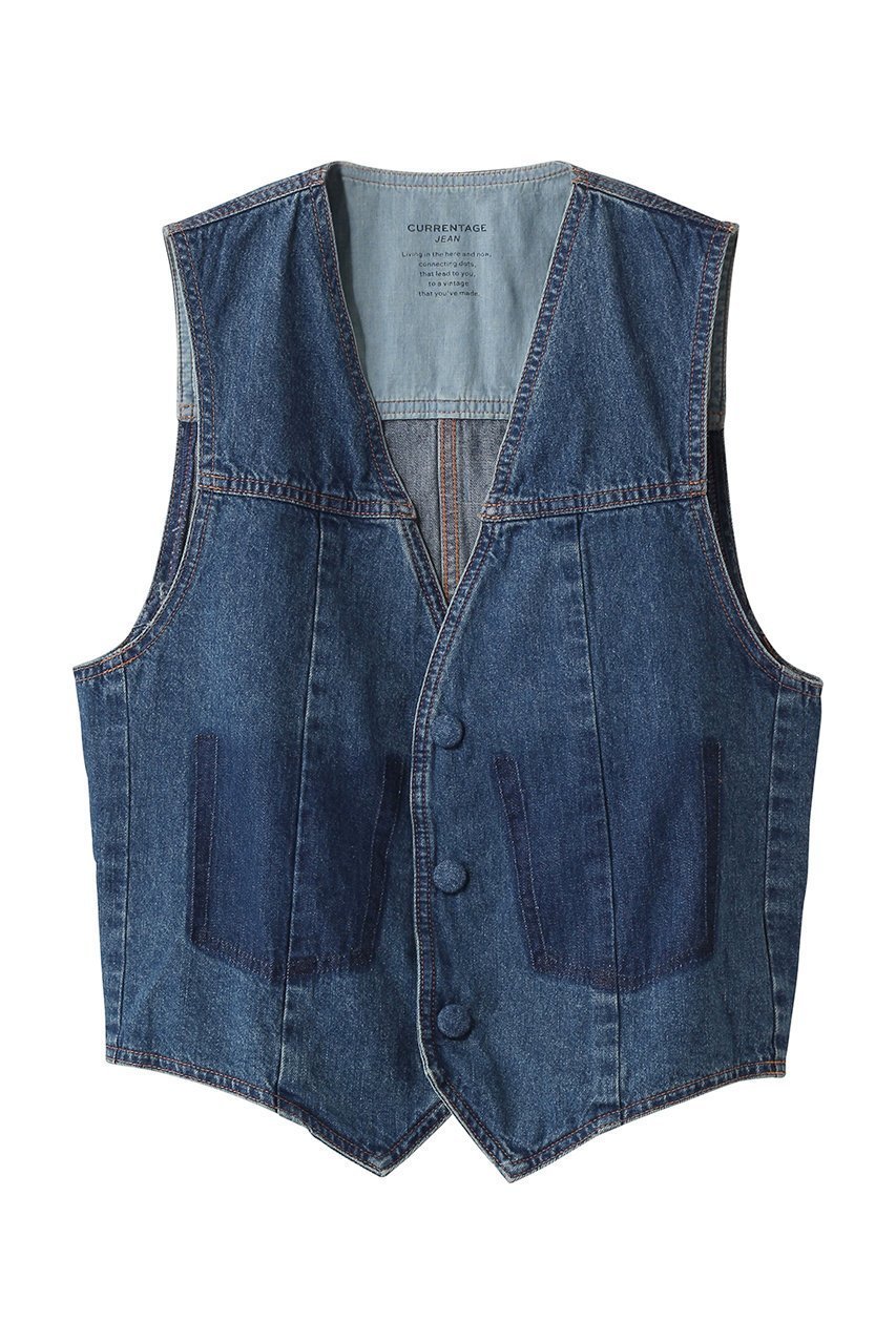 【マルティニーク/martinique】の【CURRENTAGE】デニムジレ 人気、トレンドファッション・服の通販 founy(ファニー) 　ファッション　Fashion　レディースファッション　Fashion for Women　アウター　Coat / Outerwear Collection　レディースジャケット・軽アウター　Jackets　カットソー　Cut and Sewn Top　ジャケット　Jacket, Outerwear　フェミニン　Feminine, Girly　ベスト　Vest, Waistcoat　ポケット　Pocket, Pocket Detail　モダン　Modern, Contemporary　 other-1|ID: prp329100004876406 ipo3291000000036372757