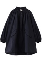 【マリリンムーン/MARILYN MOON】のシャーリングギャザーエンブロイダリーミディブルゾン ネイビー|ID: prp329100004876408 ipo3291000000036930319