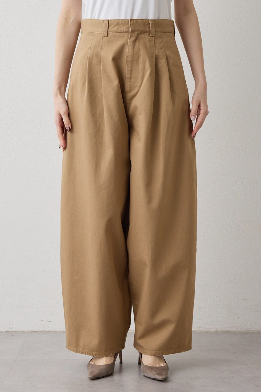 【ウィムガゼット/Whim Gazette】のタックチノパンツ 人気、トレンドファッション・服の通販 founy(ファニー) 　ファッション　Fashion　レディースファッション　Fashion for Women　パンツ　Pants & Trousers　おすすめ　Recommended / Our Picks　シンプル　Simple, Minimal　バランス　Balance, Style Balance　フォルム　Silhouette, Form　フランス　France, French　フロント　Front, Front Design　ルーズ　Loose, Oversized　ワイド　Wide, Wide Fit　other-6|ID: prp329100004876411 ipo3291000000036372827