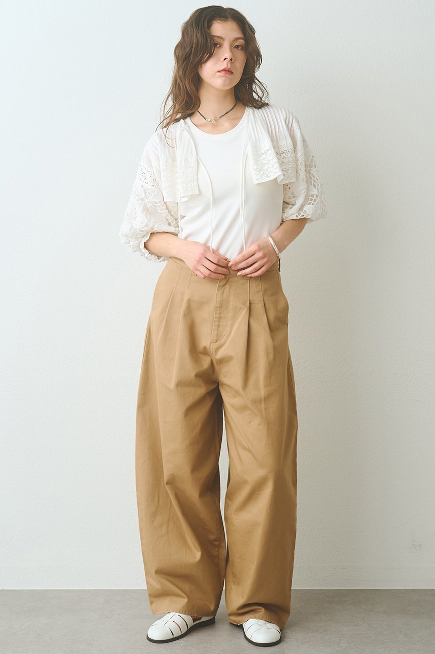 【ウィムガゼット/Whim Gazette】のタックチノパンツ 人気、トレンドファッション・服の通販 founy(ファニー) 　ファッション　Fashion　レディースファッション　Fashion for Women　パンツ　Pants & Trousers　おすすめ　Recommended / Our Picks　シンプル　Simple, Minimal　バランス　Balance, Style Balance　フォルム　Silhouette, Form　フランス　France, French　フロント　Front, Front Design　ルーズ　Loose, Oversized　ワイド　Wide, Wide Fit　other-2|ID: prp329100004876412 ipo3291000000036372820