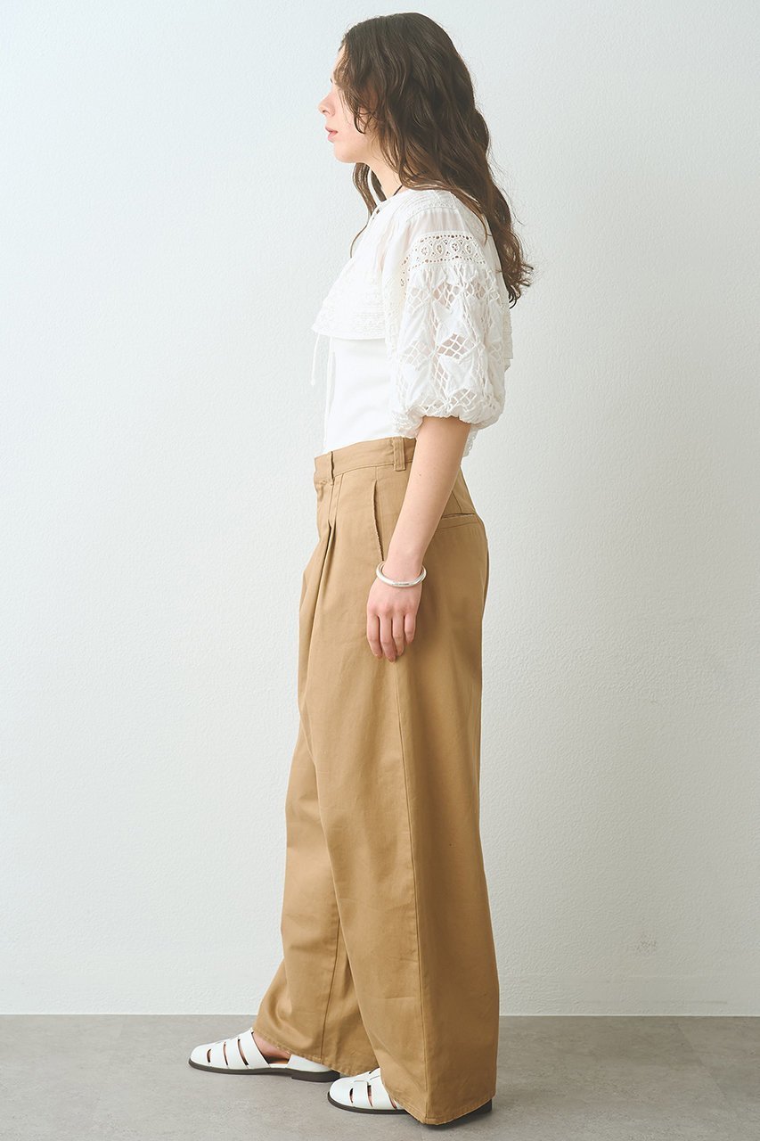 【ウィムガゼット/Whim Gazette】のタックチノパンツ 人気、トレンドファッション・服の通販 founy(ファニー) 　ファッション　Fashion　レディースファッション　Fashion for Women　パンツ　Pants & Trousers　おすすめ　Recommended / Our Picks　シンプル　Simple, Minimal　バランス　Balance, Style Balance　フォルム　Silhouette, Form　フランス　France, French　フロント　Front, Front Design　ルーズ　Loose, Oversized　ワイド　Wide, Wide Fit　other-3|ID: prp329100004876412 ipo3291000000036372822