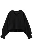 【サードマガジン/THIRD MAGAZINE】のプリーツスリーブVネックスウェット 人気、トレンドファッション・服の通販 founy(ファニー) ファッション Fashion レディースファッション Fashion for Women トップス・カットソー Cut & Sew Tops シャツ・ブラウス・オフィスカジュアル Elegant Blouses & Button-Ups レディースパーカー・カジュアルフーディー Casual Hoodies & Sweatshirts ロングTシャツ・Tシャツ Longline T-Shirts & Tees スウェット・クルーネックトップス Sweatshirts & Crewnecks / Relaxed Fit Sweat Tops カットソー・ベーシックTシャツ Cut-and-Sewn Tops / Stretch Tees & Basics Vネックトップス V-Neck Tops / V-Cut Neckline Shirts ショート Short, Short Length スウェット / スエット Sweatshirt, Sweatwear スリーブ Sleeve, Long Sleeve / Short Sleeve プリーツ Pleats, Pleated ボトム Bottoms, Lower Wear thumbnail ブラック|ID: prp329100004876424 ipo3291000000036372906