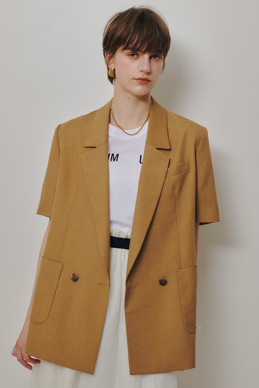 【アルアバイル/allureville】のハーフスリーブジャケット 人気、トレンドファッション・服の通販 founy(ファニー) 　ファッション　Fashion　レディースファッション　Fashion for Women　アウター　Coat / Outerwear Collection　レディースジャケット・軽アウター　Jackets　ジャケット　Jacket, Outerwear　ダブル　Double, Double-Breasted　リネン　Linen, Linen Fabric　半袖　Short Sleeve, Half Sleeve　other-5|ID: prp329100004876428 ipo3291000000036372944