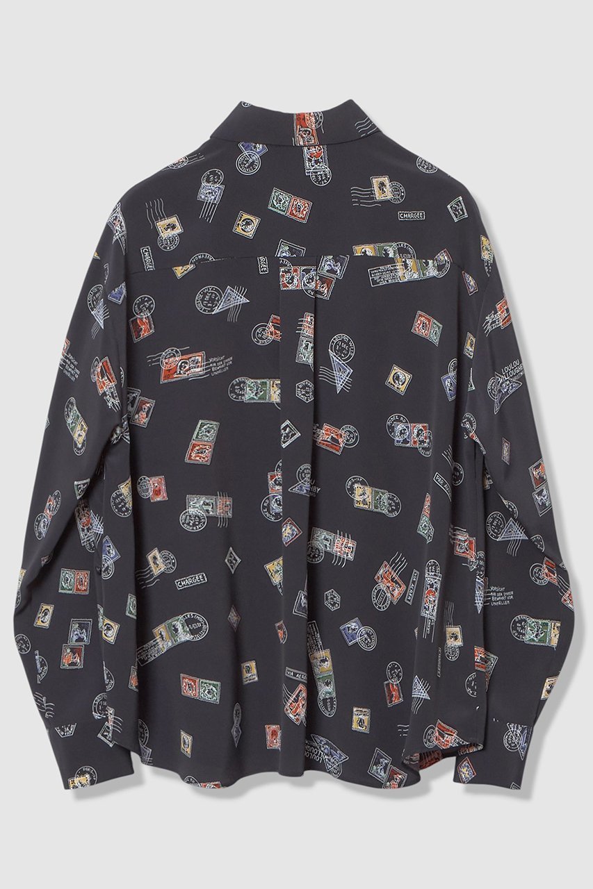 【アルアバイル/allureville】の【LOULOU WILLOUGHBY】レタープリントシャツブラウス 人気、トレンドファッション・服の通販 founy(ファニー) 　ファッション　Fashion　レディースファッション　Fashion for Women　トップス・カットソー　Cut & Sew Tops　シャツ・ブラウス・オフィスカジュアル　Elegant Blouses & Button-Ups　アシンメトリー　Asymmetrical Style　スリーブ　Sleeve, Long Sleeve / Short Sleeve　プリント　Print, Printed Pattern　モチーフ　Motif, Design Theme　リボン　Ribbon, Bow　ロング　Long, Long-Length　新作・新入荷　New Arrivals / New In　other-2|ID: prp329100004876429 ipo3291000000036372958