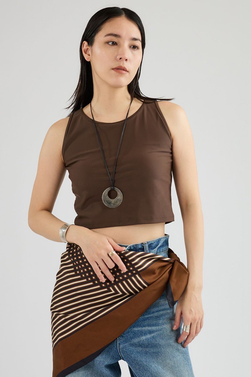 【カオス/Chaos】のクレタスイムタンク インテリア・キッズ・メンズ・レディースファッション・服の通販 founy(ファニー) 　ファッション　Fashion　レディースファッション　Fashion for Women　トップス・カットソー　Cut & Sew Tops　キャミソール&ノースリーブ　Camisoles & Sleeveless Tops　シャツ・ブラウス・オフィスカジュアル　Elegant Blouses & Button-Ups　ロングTシャツ・Tシャツ　Longline T-Shirts & Tees　カットソー・ベーシックTシャツ　Cut-and-Sewn Tops / Stretch Tees & Basics　キャミソール　Camisole, Spaghetti Strap Top　コンパクト　Compact, Small Size　シンプル　Simple, Minimal　ストレッチ　Stretch, Stretchy Fabric　セットアップ　Set-Up, Coordinated Outfit　タンク　Tank Top, Sleeveless Top　フィット　Fit, Slim Fit　フロント　Front, Front Design　リゾート　Resort, Vacation Style　新作・新入荷　New Arrivals / New In　チョコ|ID: prp329100004876485 ipo3291000000036373412