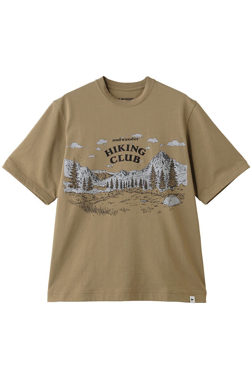 【アンドワンダー/and wander】の【UNISEX】hiking club Tシャツ インテリア・キッズ・メンズ・レディースファッション・服の通販 founy(ファウニー) 　ファッション　Fashion　レディースファッション　Fashion for Women　トップス・カットソー　Cut & Sew Tops　シャツ・ブラウス・オフィスカジュアル　Elegant Blouses & Button-Ups　ロングTシャツ・Tシャツ　Longline T-Shirts & Tees　カットソー・ベーシックTシャツ　Cut-and-Sewn Tops / Stretch Tees & Basics　ユニセックス　Unisex, Genderless　アウトドア　Outdoor Clothing　グラフィック　Graphic, Graphic Design　ショート　Short, Short Length　スリーブ　Sleeve, Long Sleeve / Short Sleeve　フィット　Fit, Slim Fit　ライトブラウン|ID: prp329100004876511 ipo3291000000037023025