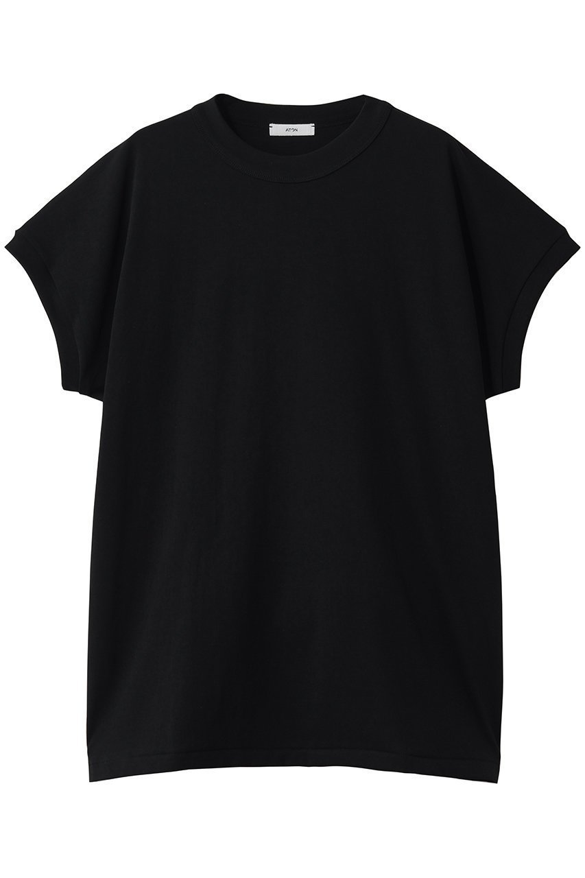 【エイトン/ATON】のDRY コットン ジャージー オーバーサイズ プルオーバー インテリア・キッズ・メンズ・レディースファッション・服の通販 founy(ファウニー) 　ファッション　Fashion　レディースファッション　Fashion for Women　トップス・カットソー　Cut & Sew Tops　シャツ・ブラウス・オフィスカジュアル　Elegant Blouses & Button-Ups　ロングTシャツ・Tシャツ　Longline T-Shirts & Tees　カジュアルプルオーバー・ニットトップス　Pullovers & Knit Tops / Casual Pullovers　カットソー・ベーシックTシャツ　Cut-and-Sewn Tops / Stretch Tees & Basics　キャップ　Cap, Baseball Cap　ショート　Short, Short Length　シンプル　Simple, Minimal　スリーブ　Sleeve, Long Sleeve / Short Sleeve　タンク　Tank Top, Sleeveless Top　バランス　Balance, Style Balance　吸水　Absorbent, Quick-Dry　ブラック|ID: prp329100004876514 ipo3291000000037023039