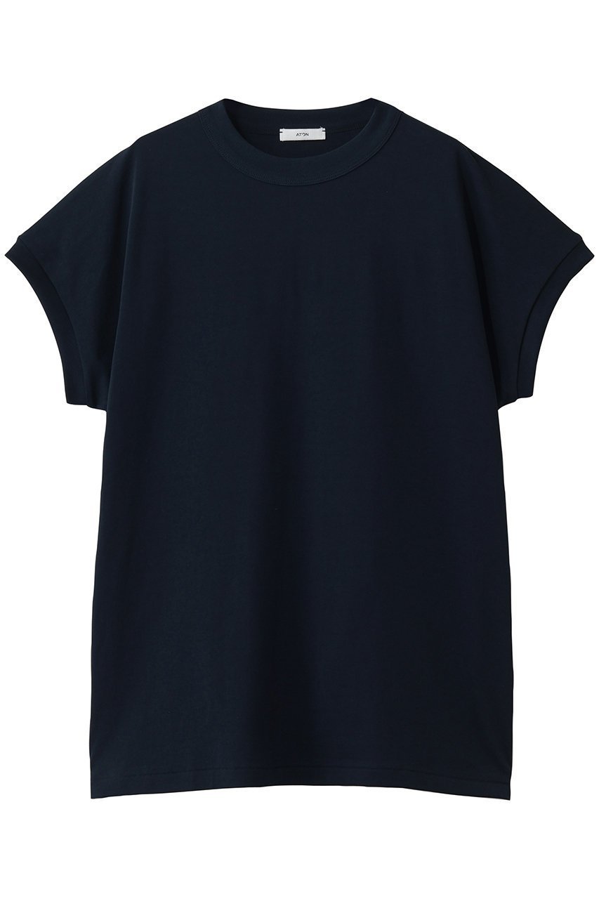 【エイトン/ATON】のDRY コットン ジャージー オーバーサイズ プルオーバー インテリア・キッズ・メンズ・レディースファッション・服の通販 founy(ファウニー) 　ファッション　Fashion　レディースファッション　Fashion for Women　トップス・カットソー　Cut & Sew Tops　シャツ・ブラウス・オフィスカジュアル　Elegant Blouses & Button-Ups　ロングTシャツ・Tシャツ　Longline T-Shirts & Tees　カジュアルプルオーバー・ニットトップス　Pullovers & Knit Tops / Casual Pullovers　カットソー・ベーシックTシャツ　Cut-and-Sewn Tops / Stretch Tees & Basics　キャップ　Cap, Baseball Cap　ショート　Short, Short Length　シンプル　Simple, Minimal　スリーブ　Sleeve, Long Sleeve / Short Sleeve　タンク　Tank Top, Sleeveless Top　バランス　Balance, Style Balance　吸水　Absorbent, Quick-Dry　ネイビー|ID: prp329100004876514 ipo3291000000037023041
