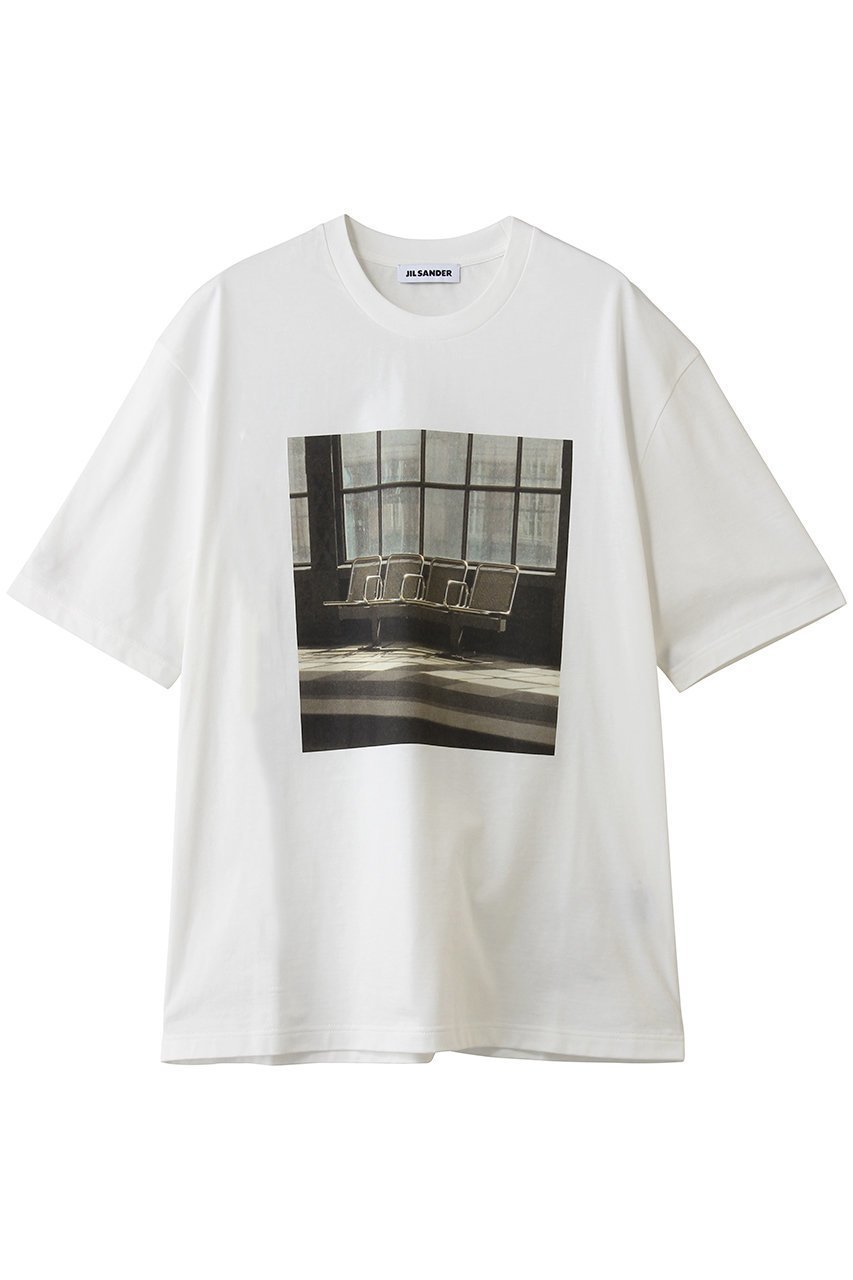 【ジル サンダー/JIL SANDER】のクルーネック フォトプリントTシャツ インテリア・キッズ・メンズ・レディースファッション・服の通販 founy(ファウニー) 　ファッション　Fashion　レディースファッション　Fashion for Women　トップス・カットソー　Cut & Sew Tops　シャツ・ブラウス・オフィスカジュアル　Elegant Blouses & Button-Ups　ロングTシャツ・Tシャツ　Longline T-Shirts & Tees　カットソー・ベーシックTシャツ　Cut-and-Sewn Tops / Stretch Tees & Basics　ショート　Short, Short Length　スリーブ　Sleeve, Long Sleeve / Short Sleeve　プリント　Print, Printed Pattern　ダークシェイドフォトグラフ|ID: prp329100004876520 ipo3291000000037023085
