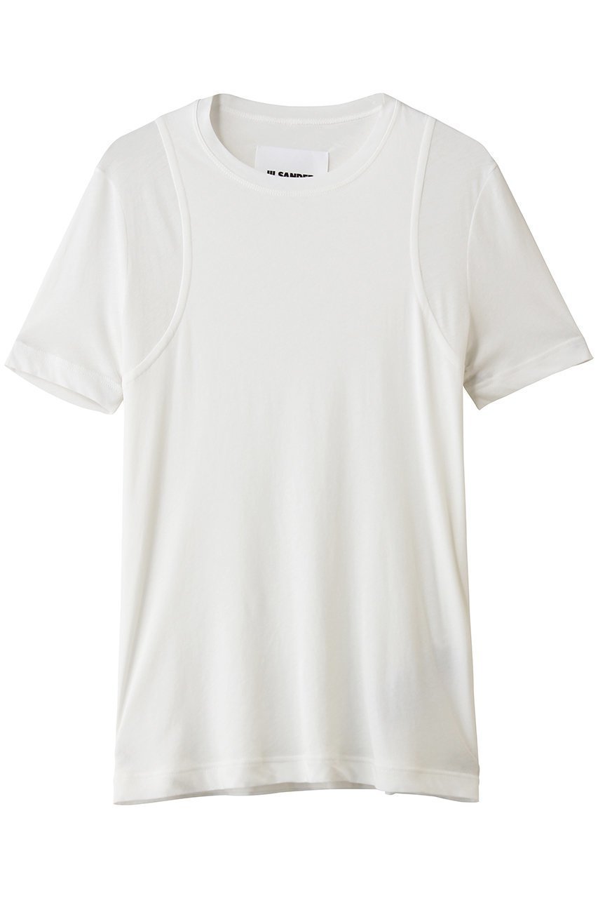 【ジル サンダー/JIL SANDER】のクルーネック フィットTシャツ インテリア・キッズ・メンズ・レディースファッション・服の通販 founy(ファウニー) 　ファッション　Fashion　レディースファッション　Fashion for Women　トップス・カットソー　Cut & Sew Tops　シャツ・ブラウス・オフィスカジュアル　Elegant Blouses & Button-Ups　ロングTシャツ・Tシャツ　Longline T-Shirts & Tees　カットソー・ベーシックTシャツ　Cut-and-Sewn Tops / Stretch Tees & Basics　おすすめ　Recommended / Our Picks　インナー　Innerwear　ショート　Short, Short Length　ジャケット　Jacket, Outerwear　ストレッチ　Stretch, Stretchy Fabric　スリーブ　Sleeve, Long Sleeve / Short Sleeve　フィット　Fit, Slim Fit　夏　Summer　春　Spring　S/S・春夏　SS, Spring/Summer, Warm Season　オプティックホワイト|ID: prp329100004876522 ipo3291000000037023097