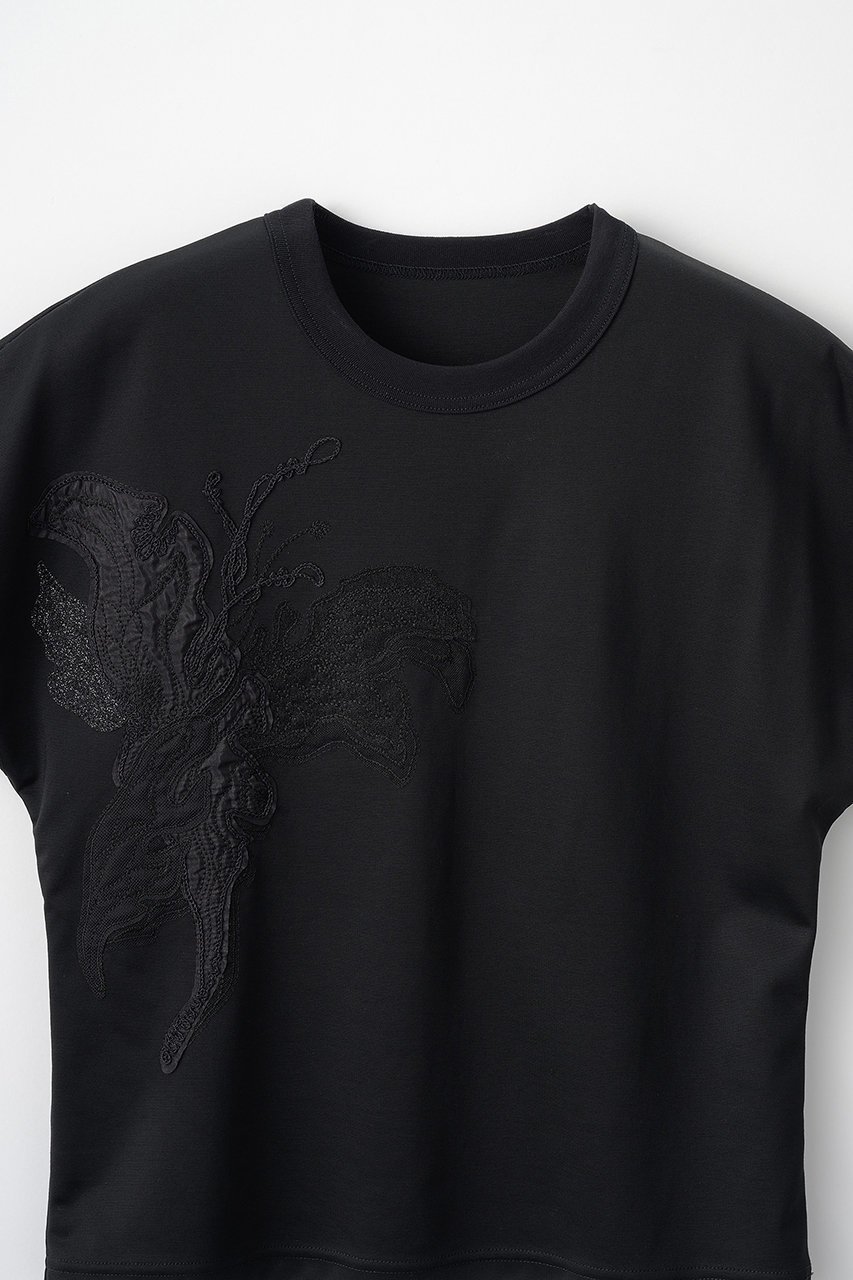 【ミューラル/MURRAL】のFlutter patchwork エンブロイダード トップス 人気、トレンドファッション・服の通販 founy(ファニー) 　ファッション　Fashion　レディースファッション　Fashion for Women　トップス・カットソー　Cut & Sew Tops　シャツ・ブラウス・オフィスカジュアル　Elegant Blouses & Button-Ups　ロングTシャツ・Tシャツ　Longline T-Shirts & Tees　カットソー・ベーシックTシャツ　Cut-and-Sewn Tops / Stretch Tees & Basics　オーガンジー　Organza Fabric　シアー　Sheer, See-Through　ショート　Short, Short Length　スリーブ　Sleeve, Long Sleeve / Short Sleeve　チュール　Tulip, Tulip Motif　パッチワーク　Patchwork, Mixed Fabric　新作・新入荷　New Arrivals / New In　other-3|ID: prp329100004876533 ipo3291000000036373781