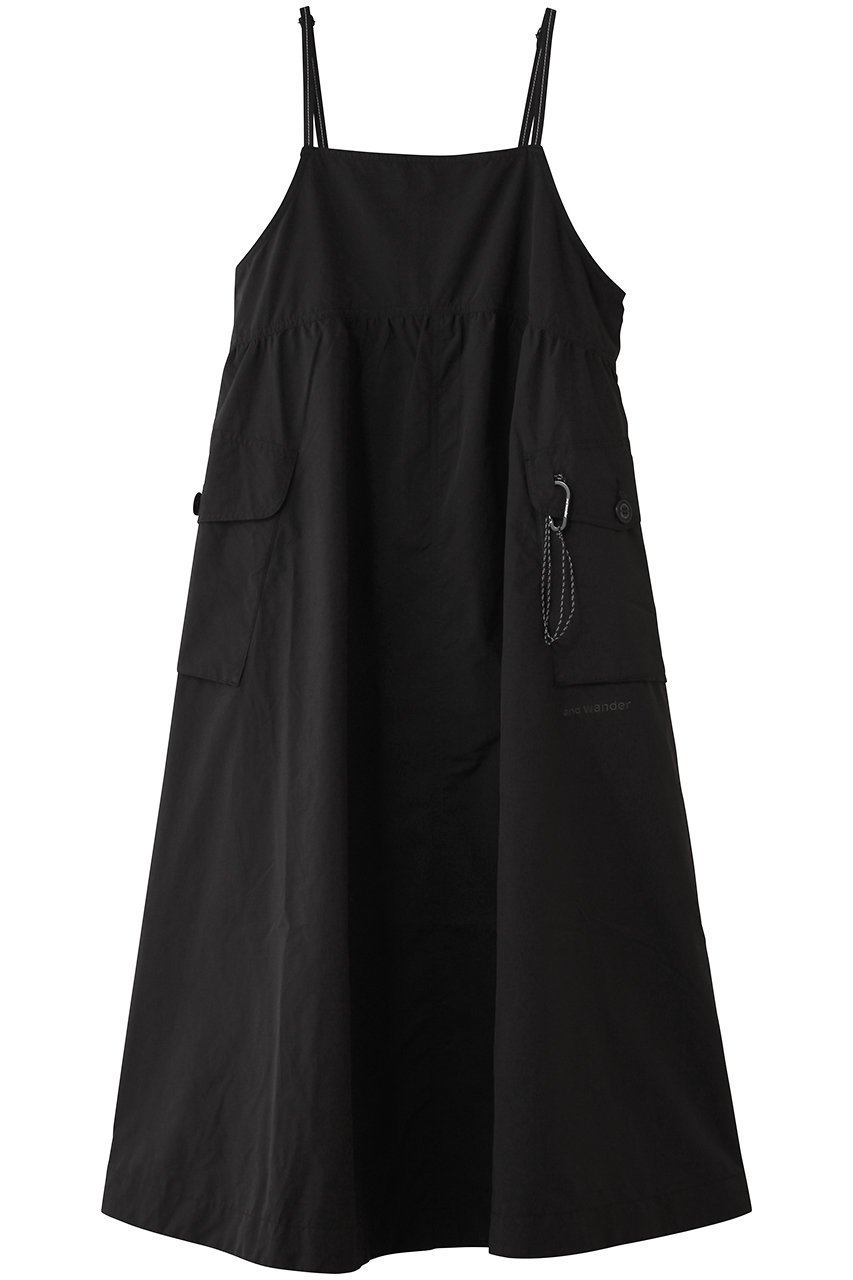 【アンドワンダー/and wander】のオーバーサイズ カーゴ ドレス インテリア・キッズ・メンズ・レディースファッション・服の通販 founy(ファニー) 　ファッション　Fashion　レディースファッション　Fashion for Women　ワンピース　Dresses　フォーマル・パーティードレス・結婚式用ドレス　Elegant & Casual Dresses　チュニック　Tunic Tops & Dresses　アウトドア　Outdoor Clothing　インナー　Innerwear　カットソー　Cut and Sewn Top　チュニック　Tunic, Long Top　ドレス　Dress, One-Piece　ロング　Long, Long-Length　ワイド　Wide, Wide Fit　新作・新入荷　New Arrivals / New In　ブラック|ID: prp329100004876565 ipo3291000000036373993