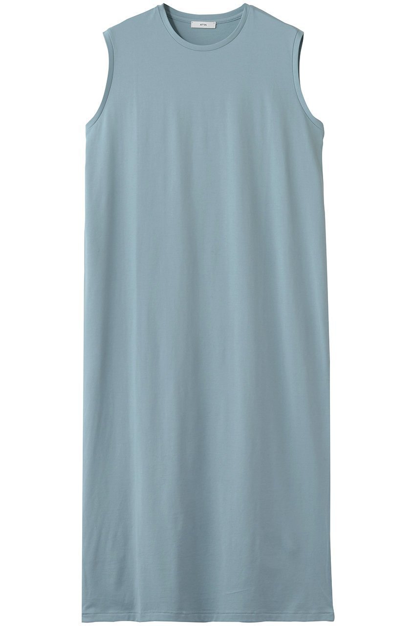 【エイトン/ATON】のSUVIN 60/2 タンクトップ ドレス インテリア・キッズ・メンズ・レディースファッション・服の通販 founy(ファウニー) 　ファッション　Fashion　レディースファッション　Fashion for Women　ワンピース　Dresses　フォーマル・パーティードレス・結婚式用ドレス　Elegant & Casual Dresses　チュニック　Tunic Tops & Dresses　インド　Indian Textile　ストレート　Straight, Straight Cut　タンク　Tank Top, Sleeveless Top　チュニック　Tunic, Long Top　ドレス　Dress, One-Piece　マキシ　Maxi, Full Length　ロング　Long, Long-Length　エレガント 上品　Elegant　再入荷　Restock / Back in Stock　夏　Summer　サックス|ID: prp329100004876568 ipo3291000000036374016