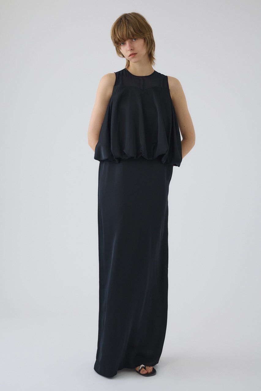 【リムアーク/RIM.ARK】のBalloon forum dress/ドレス インテリア・キッズ・メンズ・レディースファッション・服の通販 founy(ファウニー) 　ファッション　Fashion　レディースファッション　Fashion for Women　ワンピース　Dresses　フォーマル・パーティードレス・結婚式用ドレス　Elegant & Casual Dresses　チュニック　Tunic Tops & Dresses　アクセサリー　Fashion Accessories　オーガンジー　Organza Fabric　サテン　Satin, Glossy Fabric　ダブル　Double, Double-Breasted　チュニック　Tunic, Long Top　ドッキング　Docking, Mixed Material　ドレス　Dress, One-Piece　バルーン　Balloon, Balloon Silhouette　ポケット　Pocket, Pocket Detail　ラグジュアリー　Luxury, Elegant　ロング　Long, Long-Length　エレガント 上品　Elegant　ダークネイビー|ID: prp329100004876574 ipo3291000000036374054