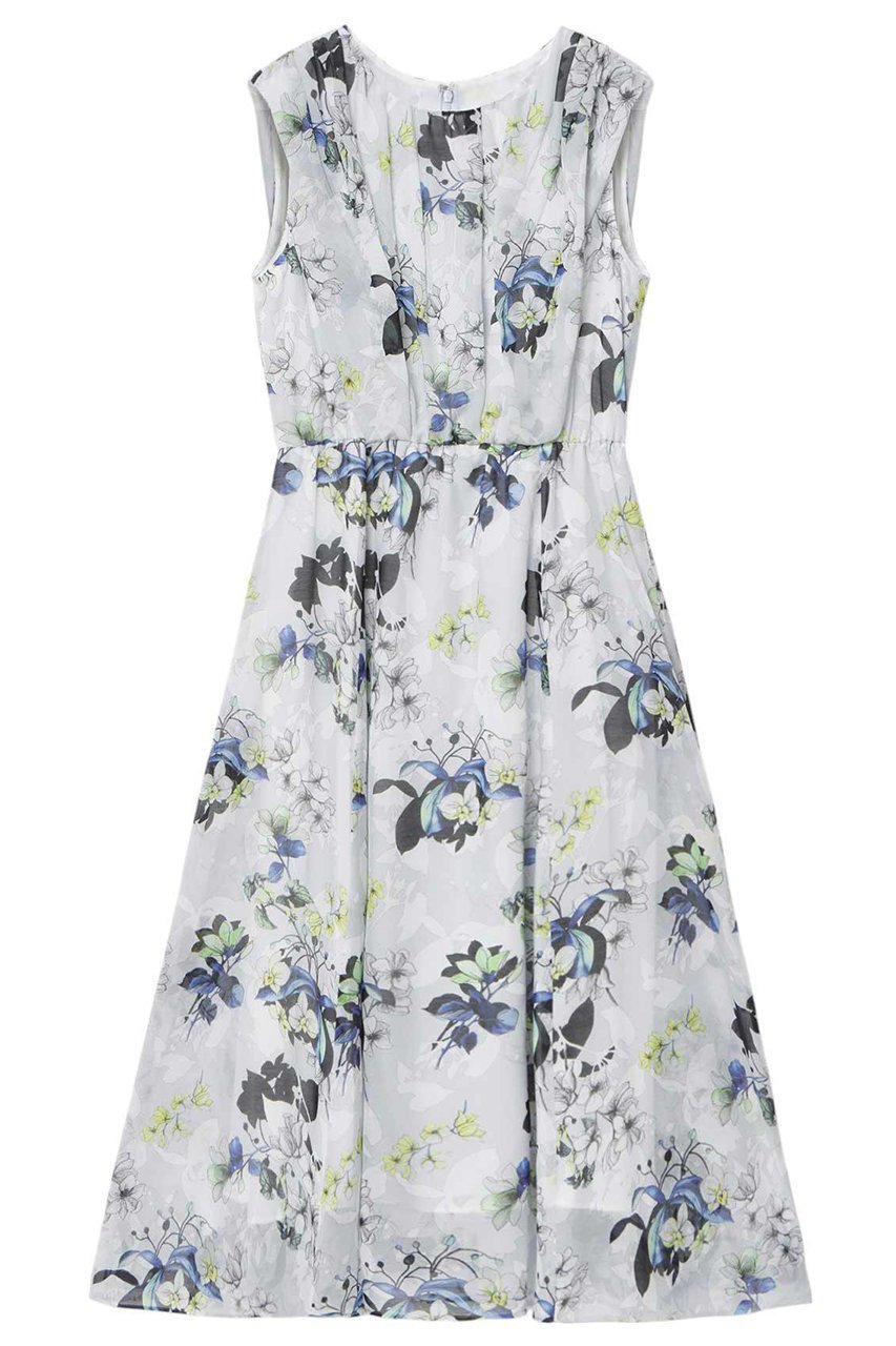 【アナイ/ANAYI】のbouquet プリントランダムタック ワンピース インテリア・キッズ・メンズ・レディースファッション・服の通販 founy(ファウニー) 　ファッション　Fashion　レディースファッション　Fashion for Women　ワンピース　Dresses　チュニック　Tunic Tops & Dresses　エアリー　Airy Texture　エレガント 上品　Elegant　ギャザー　Gathered, Ruffled　クラシカル　Classical, Vintage-Inspired　シアー　Sheer, See-Through　チュニック　Tunic, Long Top　モダン　Modern, Contemporary　モチーフ　Motif, Design Theme　ランダム　Random, Irregular　リアル　Real, Realistic　ロング　Long, Long-Length　ブルー|ID: prp329100004876584 ipo3291000000036744441