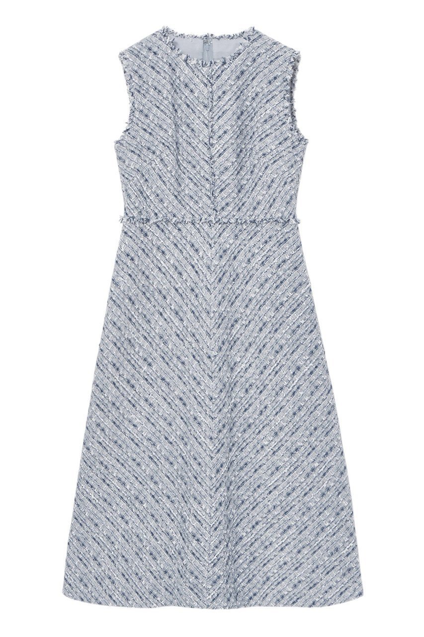 【アナイ/ANAYI】の【Eternal Line 2025】ミックスツイードフレア ワンピース インテリア・キッズ・メンズ・レディースファッション・服の通販 founy(ファニー) 　ファッション　Fashion　レディースファッション　Fashion for Women　ワンピース　Dresses　チュニック　Tunic Tops & Dresses　エレガント 上品　Elegant　オケージョン　Occasion Wear　クラシカル　Classical, Vintage-Inspired　今季　This Season, Current Season　ジャケット　Jacket, Outerwear　セットアップ　Set-Up, Coordinated Outfit　チュニック　Tunic, Long Top　ツイード　Twill, Twill Weave　フェミニン　Feminine, Girly　フリンジ　Fringe, Tassel　ペプラム　Peplum, Flared Hem　ミックス　Mix, Mixed Style　メタル　Metal, Metal Parts　セレモニー　Ceremony　ブルー|ID: prp329100004876587 ipo3291000000036374178