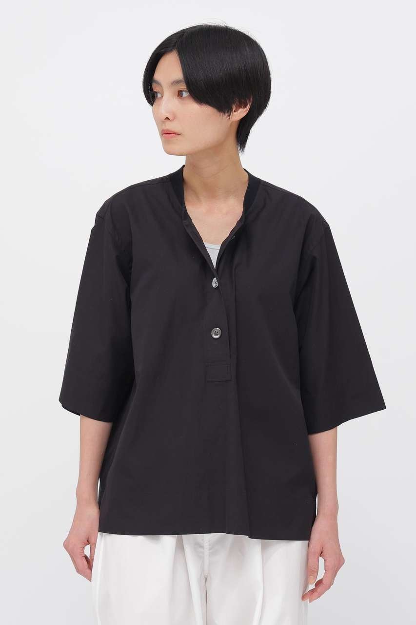 【マーガレットハウエル/MARGARET HOWELL】のCOTTON LINEN POPLIN SHIRT インテリア・キッズ・メンズ・レディースファッション・服の通販 founy(ファウニー) 　ファッション　Fashion　レディースファッション　Fashion for Women　トップス・カットソー　Cut & Sew Tops　シャツ・ブラウス・オフィスカジュアル　Elegant Blouses & Button-Ups　ショート　Short, Short Length　スリーブ　Sleeve, Long Sleeve / Short Sleeve　リネン　Linen, Linen Fabric　エレガント 上品　Elegant　定番　Standard, Basic Item　グレー|ID: prp329100004876602 ipo3291000000036958226