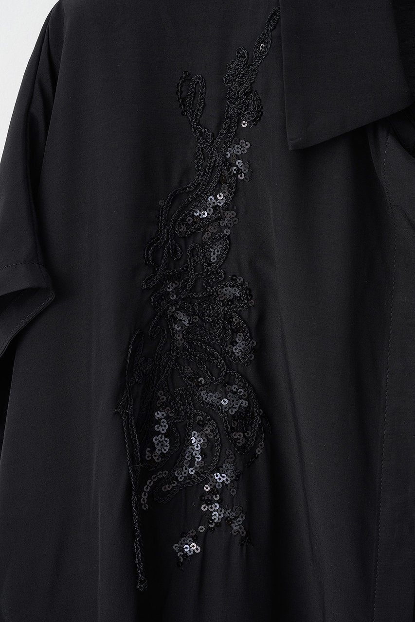 【ミューラル/MURRAL】のVeil エンブロイダード シャツ 大人の最旬トレンドファッション＆コーディネート founy(ファウニー) 　ファッション　Fashion　レディースファッション　Fashion for Women　トップス・カットソー　Cut & Sew Tops　シャツ・ブラウス・オフィスカジュアル　Elegant Blouses & Button-Ups　エレガント 上品　Elegant　ショート　Short, Short Length　スパンコール　Sequins, Sequin Embellishment　スリーブ　Sleeve, Long Sleeve / Short Sleeve　ドレープ　Drape, Draping Fabric　モチーフ　Motif, Design Theme　ループ　Loop, Loop Knit　再入荷　Restock / Back in Stock　other-5|ID: prp329100004876608 ipo3291000000036744475