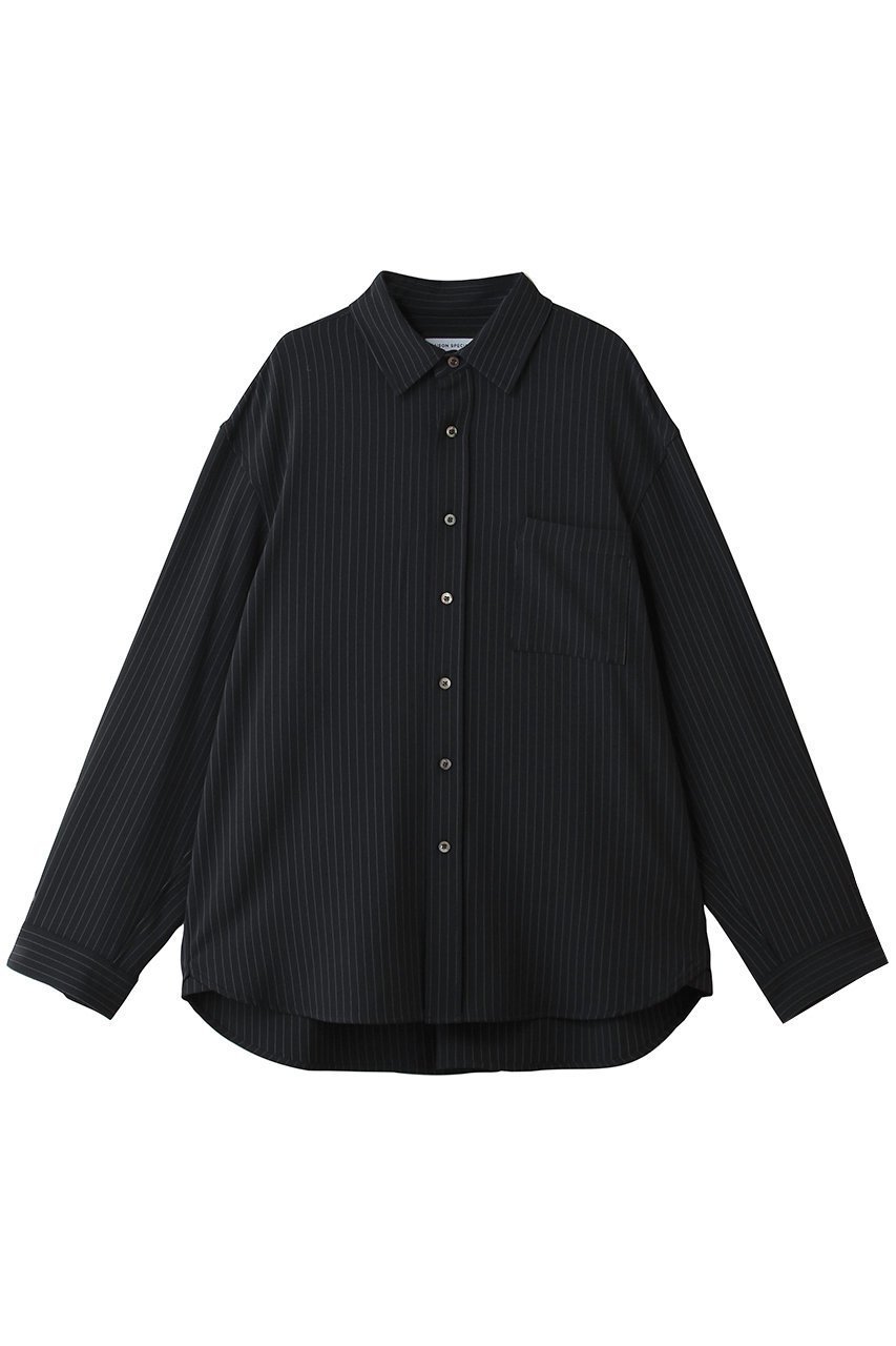 【メゾンスペシャル/MAISON SPECIAL】の【UNISEX】T/PUフリーレンストライププライムオーバーレギュラーシャツ インテリア・キッズ・メンズ・レディースファッション・服の通販 founy(ファウニー) 　ファッション　Fashion　レディースファッション　Fashion for Women　トップス・カットソー　Cut & Sew Tops　シャツ・ブラウス・オフィスカジュアル　Elegant Blouses & Button-Ups　ユニセックス　Unisex, Genderless　ストライプ　Stripe, Striped Pattern　スリーブ　Sleeve, Long Sleeve / Short Sleeve　ロング　Long, Long-Length　NVY(ネイビー)|ID: prp329100004876613 ipo3291000000036887577