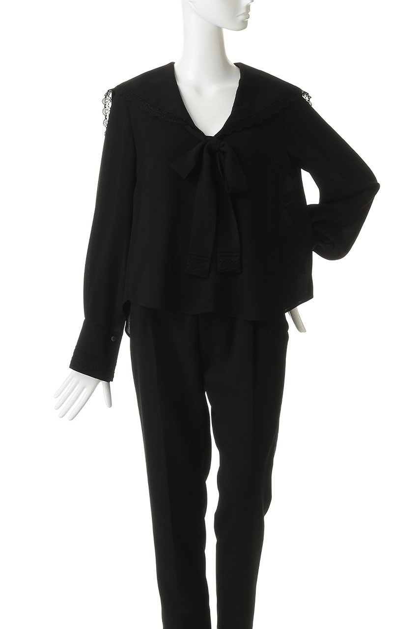 【アルアバイル/allureville】の【Loulou Willoughby】セーラーカラージョーゼットブラウス 人気、トレンドファッション・服の通販 founy(ファニー) ファッション Fashion レディースファッション Fashion for Women トップス・カットソー Cut & Sew Tops シャツ・ブラウス・オフィスカジュアル Elegant Blouses & Button-Ups ジョーゼット Georgette, Semi-Sheer Fabric スリーブ Sleeve, Long Sleeve / Short Sleeve バランス Balance, Style Balance フロント Front, Front Design モダン Modern, Contemporary リボン Ribbon, Bow ロング Long, Long-Length エレガント 上品 Elegant 新作・新入荷 New Arrivals / New In other-2|ID: prp329100004876617 ipo3291000000036374401