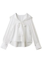 【アルアバイル/allureville】の【Loulou Willoughby】セーラーカラージョーゼットブラウス 人気、トレンドファッション・服の通販 founy(ファニー) ファッション Fashion レディースファッション Fashion for Women トップス・カットソー Cut & Sew Tops シャツ・ブラウス・オフィスカジュアル Elegant Blouses & Button-Ups ジョーゼット Georgette, Semi-Sheer Fabric スリーブ Sleeve, Long Sleeve / Short Sleeve バランス Balance, Style Balance フロント Front, Front Design モダン Modern, Contemporary リボン Ribbon, Bow ロング Long, Long-Length エレガント 上品 Elegant 新作・新入荷 New Arrivals / New In thumbnail ホワイト|ID: prp329100004876618 ipo3291000000036374396