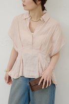 【ガリャルダガランテ/GALLARDAGALANTE】の【WEB限定】ハーフスリーブウエストシェイプシャツ 人気、トレンドファッション・服の通販 founy(ファニー) ファッション Fashion レディースファッション Fashion for Women トップス・カットソー Cut & Sew Tops シャツ・ブラウス・オフィスカジュアル Elegant Blouses & Button-Ups インナー Innerwear シェイプ Shape, Slim Fit ショート Short, Short Length ジャケット Jacket, Outerwear スキッパー Skipper, Open Collar スリーブ Sleeve, Long Sleeve / Short Sleeve リネン Linen, Linen Fabric 新作・新入荷 New Arrivals / New In thumbnail ピンク|ID: prp329100004876629 ipo3291000000036374495