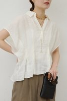 【ガリャルダガランテ/GALLARDAGALANTE】の【WEB限定】ハーフスリーブウエストシェイプシャツ 人気、トレンドファッション・服の通販 founy(ファニー) ファッション Fashion レディースファッション Fashion for Women トップス・カットソー Cut & Sew Tops シャツ・ブラウス・オフィスカジュアル Elegant Blouses & Button-Ups インナー Innerwear シェイプ Shape, Slim Fit ショート Short, Short Length ジャケット Jacket, Outerwear スキッパー Skipper, Open Collar スリーブ Sleeve, Long Sleeve / Short Sleeve リネン Linen, Linen Fabric 新作・新入荷 New Arrivals / New In |ID:prp329100004876630